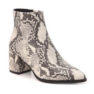 Madden Girl Women’s Snake Skin Heeled Booties Pointed Toe Size 9.5